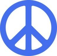 blue Peace Sign, Clip Art