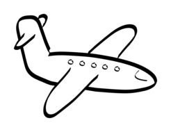 small Airplane Black And White drawing