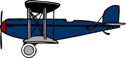 drawing of a blue airplane on a white background