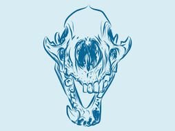 Blue Animal Skull Clip Art