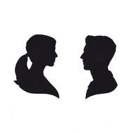 profile silhouettes of a man and woman