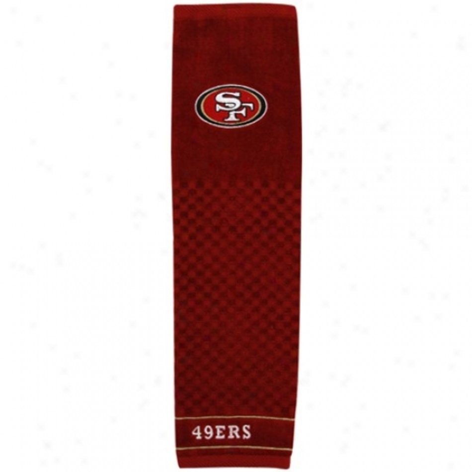 San Francisco 49ers Cardinal Embroidered Tri Folded Towel