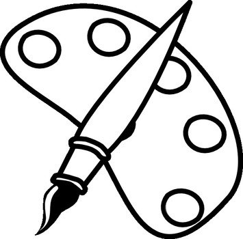 Paint Palette Clip Art Black And White N7