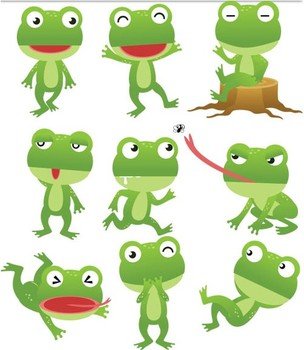 Free Vector Cartoon Frogs