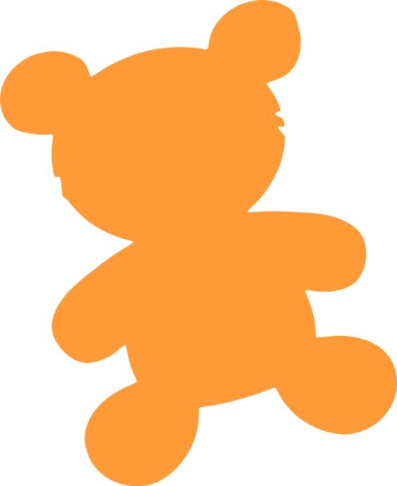 orange teddy bear silhouettes on a white background