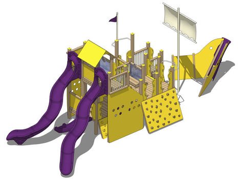 Themed Play Structure Plastic For Kids Playgrounds PIRATE