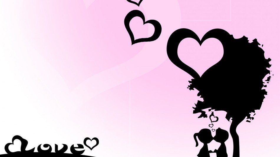 Couple kissing under the tree clipart
