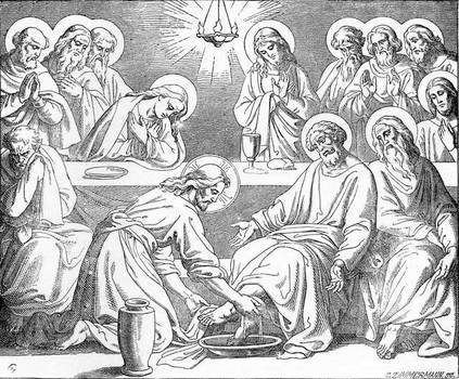 Jesus Washing Disciples Feet Clip Art N3