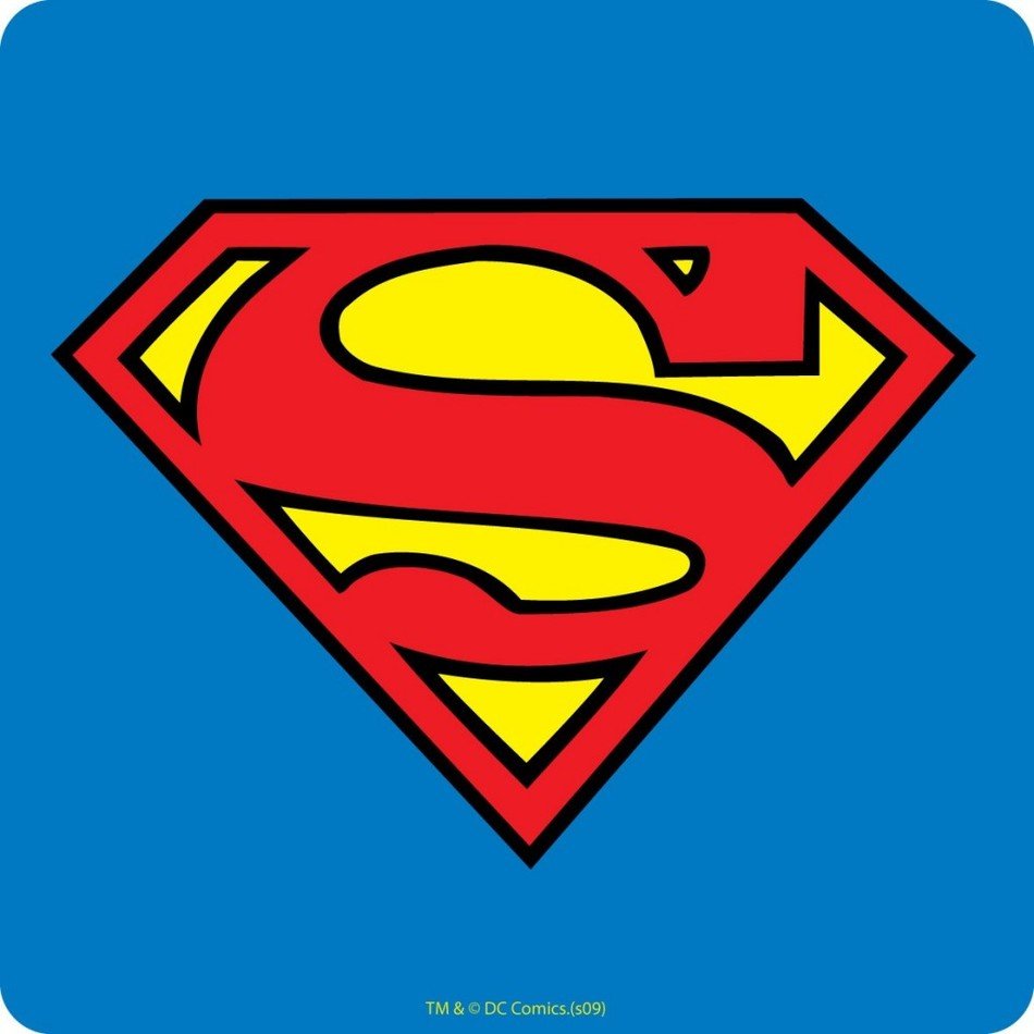 Superman logo on the blue background