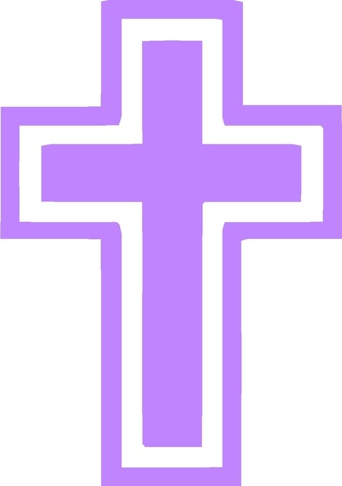 purple cross on a white background