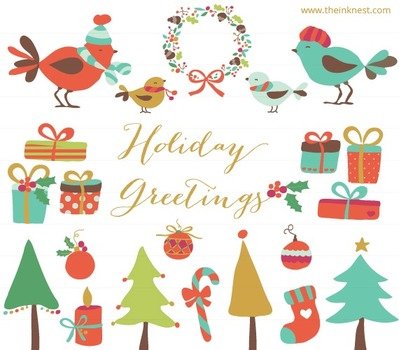 Christmas Holiday Greetings Clip Art