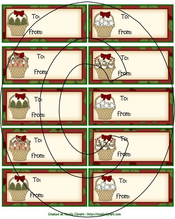 Christmas Basket Tags