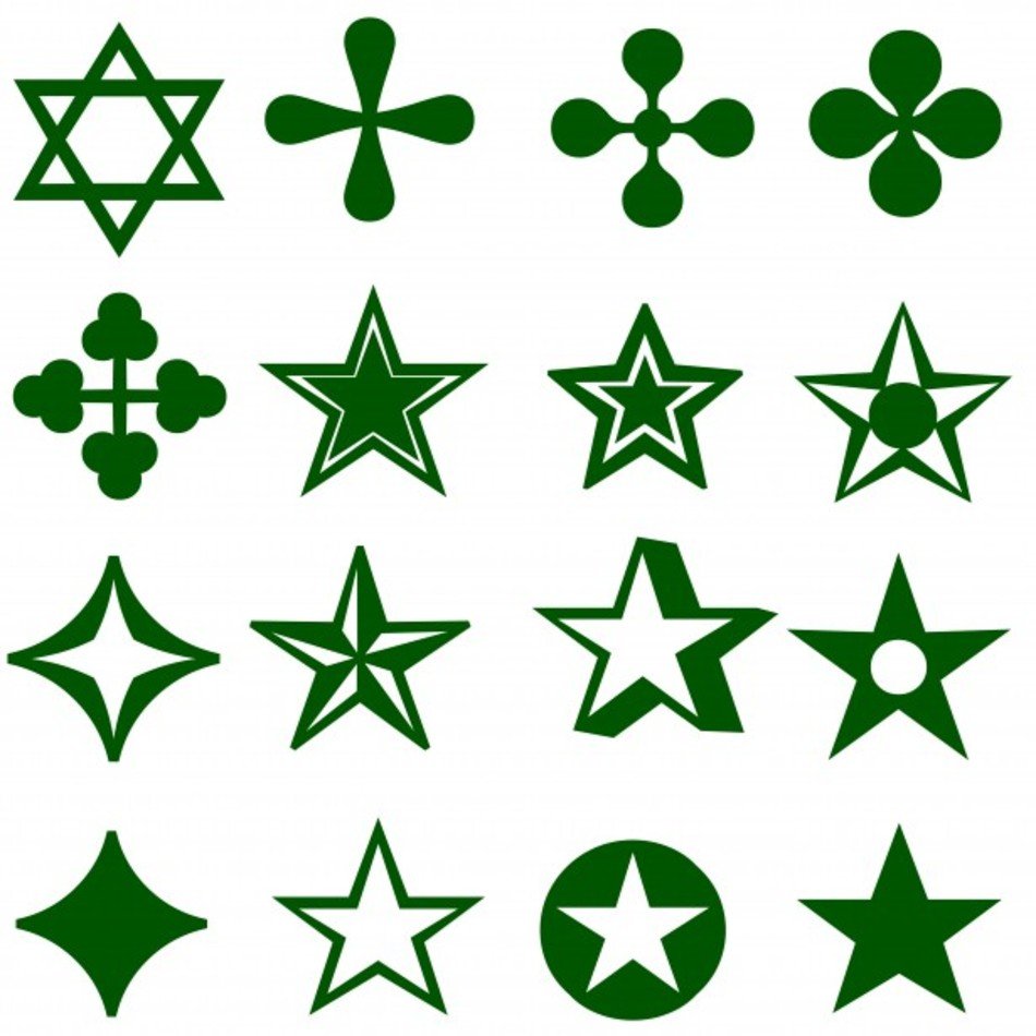 Lime Green Stars Clipart Silhouettes