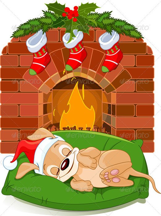 Christmas Fireplace Clip Art N14