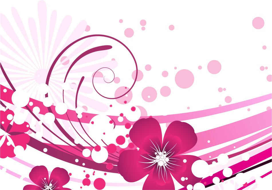 pink floral background with lines
