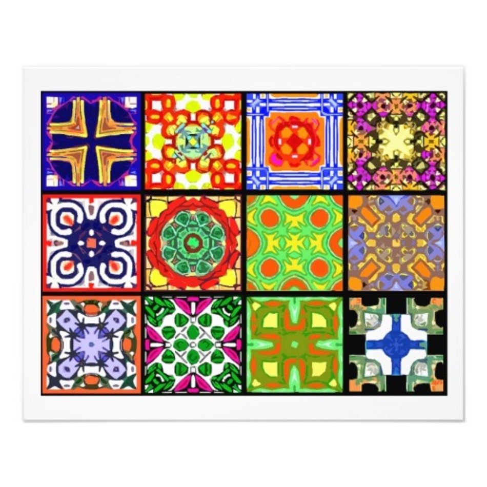 12 Different Tea Bag Tiles Origami Folding Personalized Flyer