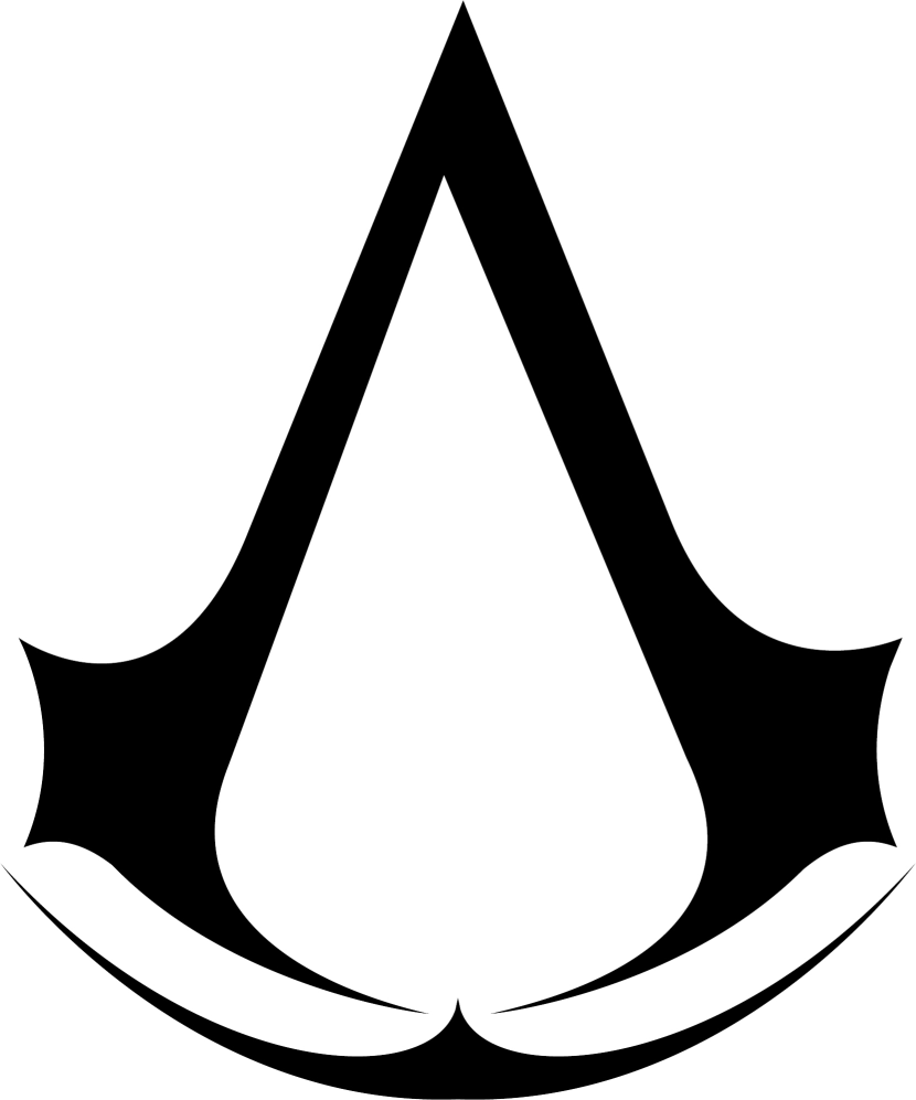 Black and white logo of Assassins Creed clipart free image download