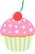 pink Cartoon Cupcake drawing