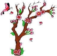 Cherry Blossom Tree as graphic illustration