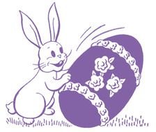 clipart of the purple Retro Easter Bunny Eggs Candy