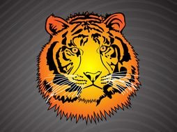 Tiger Head Vector Art drawing