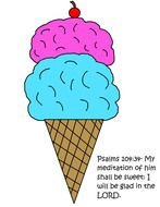 blue and pink ice cream in a waffle glass