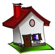 Cartoon House Clip Art drawing