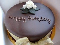 chocolat Happy Birthday Cake flower drawing