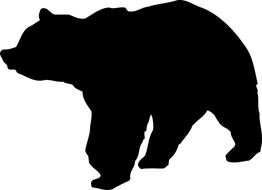 Bear black Silhouette drawing