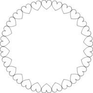 Coloring Heart Page Border