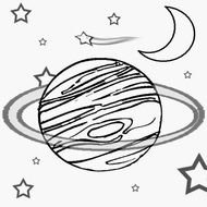 Clip art of Planet and stars