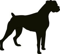 Boxer Dog Clipart Silhouette Clip Art