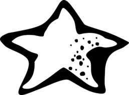 Black and white drawing of the star clipart