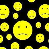 yellow emoticons on a black background