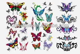Cartoon Butterflies Tattoo