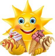 ice cream for the sun as a graphic illustration