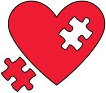 Colorful heart puzzle clipart
