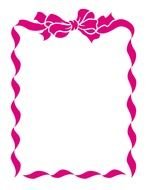 Pink Ribbon Border Clip Art drawing