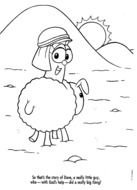 coloring page with animated sheep