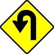 U Turn Sign drawing