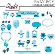 Baby Boy Shower Invitation Clip Art