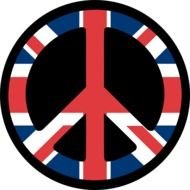 Peace Symbol with flag of uk inside