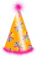 pink orange Party Hat drawing