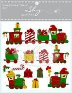Christmas Train Clip Art N10