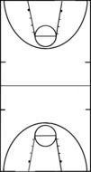 Vertical basketball court clipart