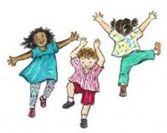 Children Dancing as a Clip Art