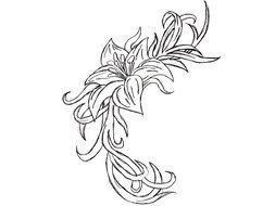 Black And White Floral Tattoo design