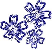 Navy Blue Flower Clip Art N4