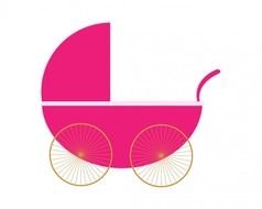 Pink Baby Stroller Clip Art N5