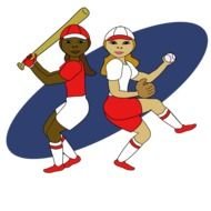 Softball Players drawing